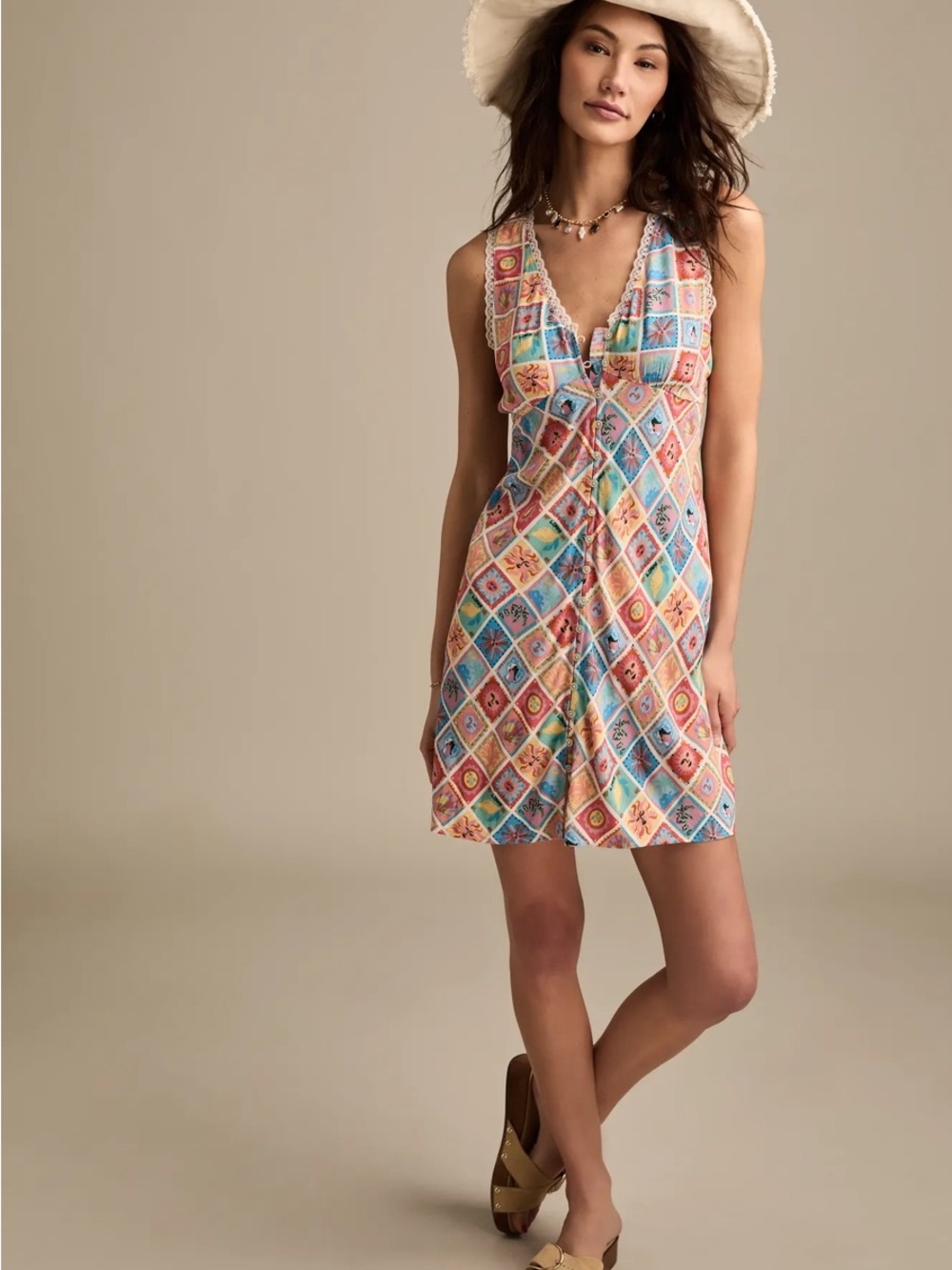 NWT Lucky Brand Femme Printed Mini Dress - Picture 3 of 12